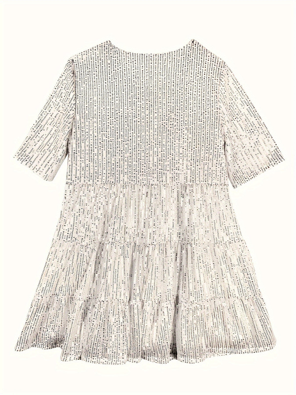 Glitter A-Line Ladies Mini Party Dress Short Sleeve
