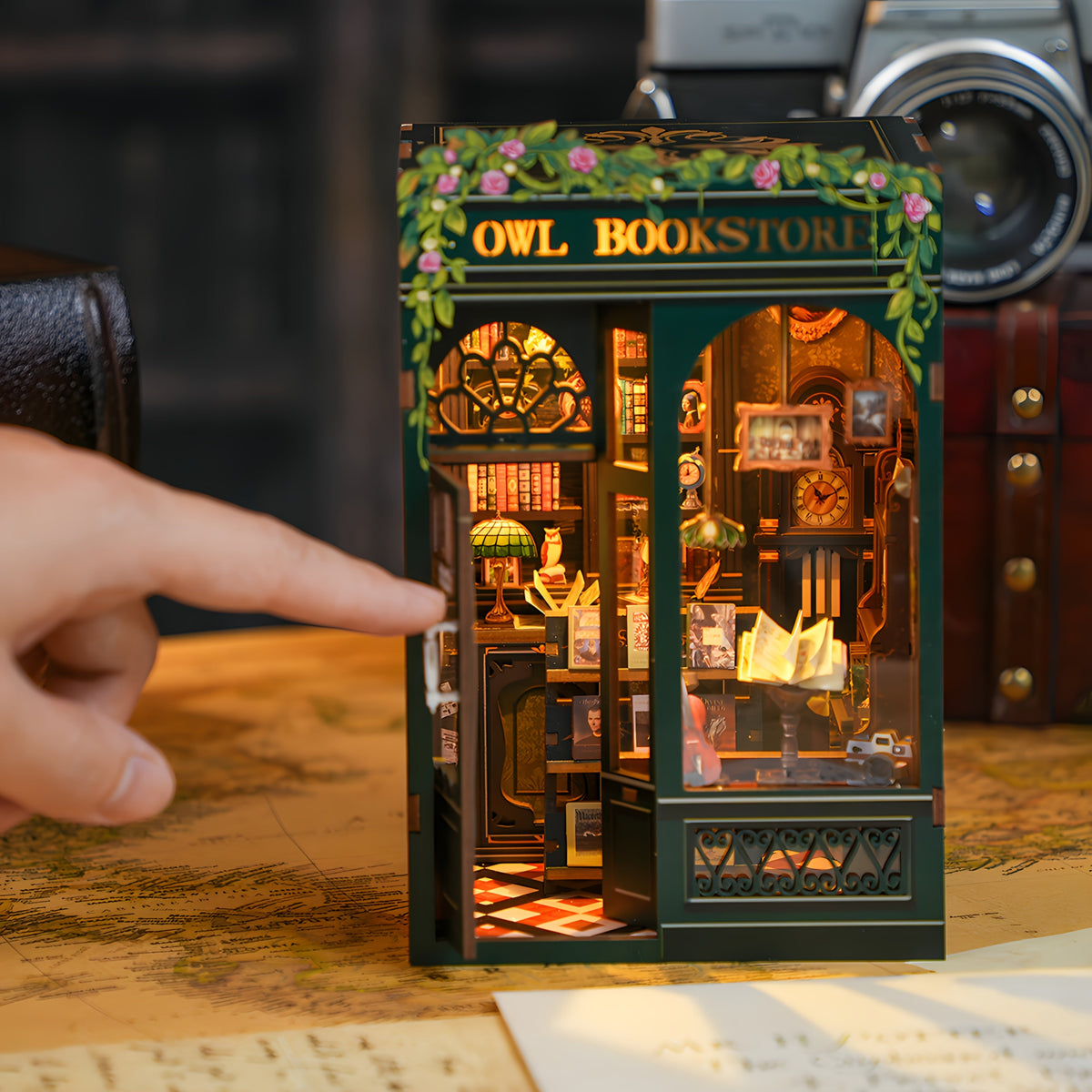 Mini libreria a forma di gufo fai da te – Kit in legno 3D con illuminazione per decorazioni creative