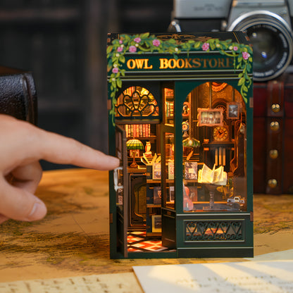 Mini libreria a forma di gufo fai da te – Kit in legno 3D con illuminazione per decorazioni creative