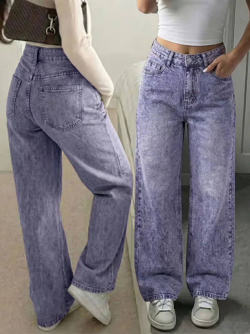 Jean droit taille mi-haute
