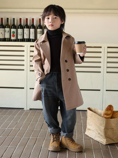 Windbreaker for boys, mid-length with double buttons - Franz
