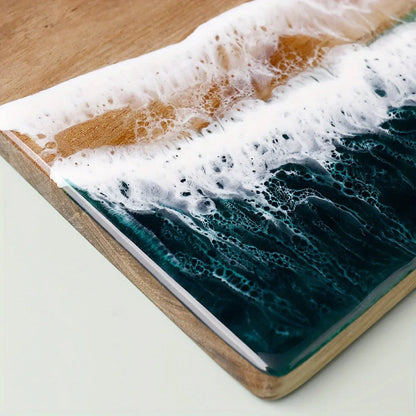 Tocător din lemn de acacia - Model oceanic - Sustenabil și elegant