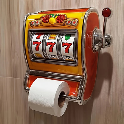 Portarrollos de papel higiénico Jackpot – Diseño de máquina tragamonedas y montaje en pared