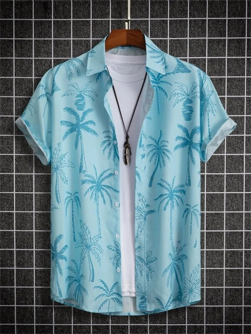 Amich - 3D Flower Printed Hawaiian Shirt