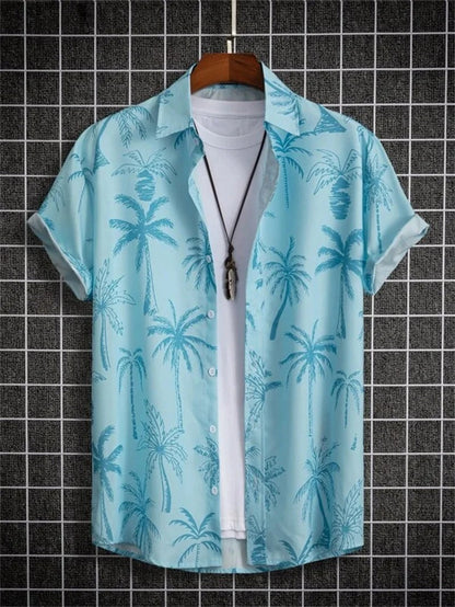 Amich - 3D Flower Printed Hawaiian Shirt