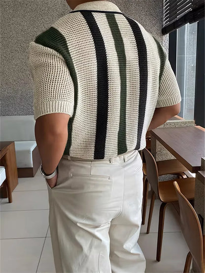 Polo avec col en V et manches courtes
