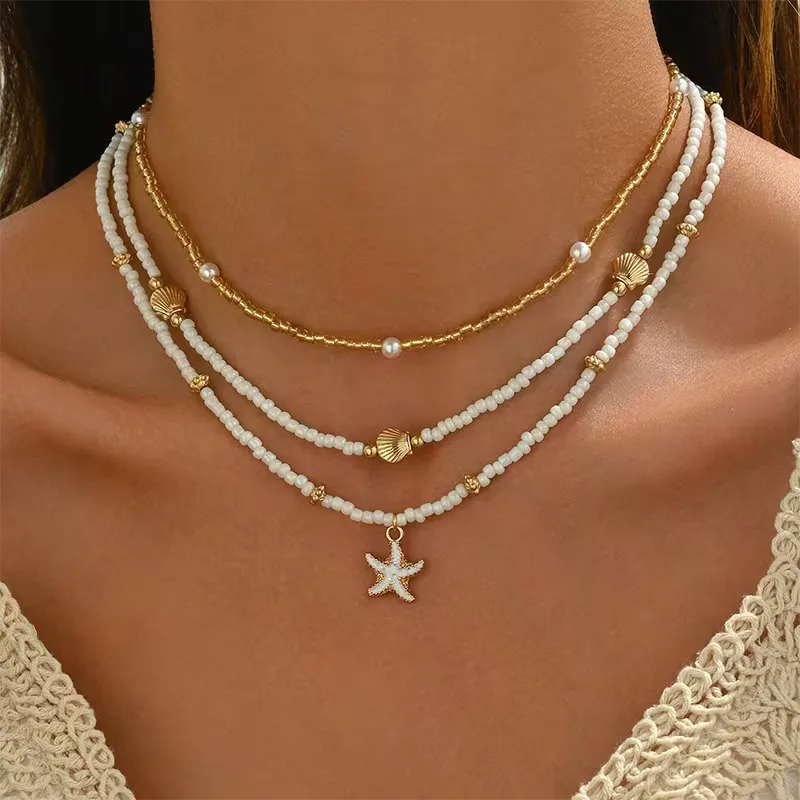 Collier Coquillage et Étoile