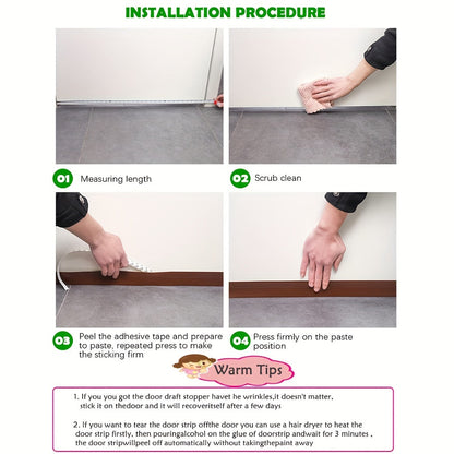 Boudin de porte anti-courants d’air - Joint de porte en silicone avec adhésif puissant et isolation phonique