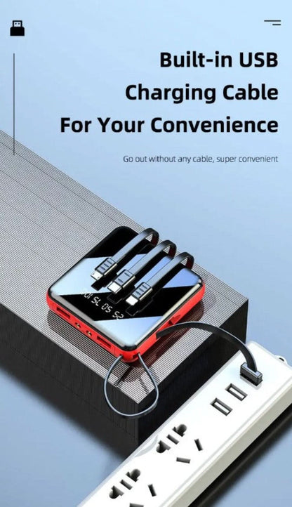 Mini-powerbank | 4 kabels, 20000 mAh