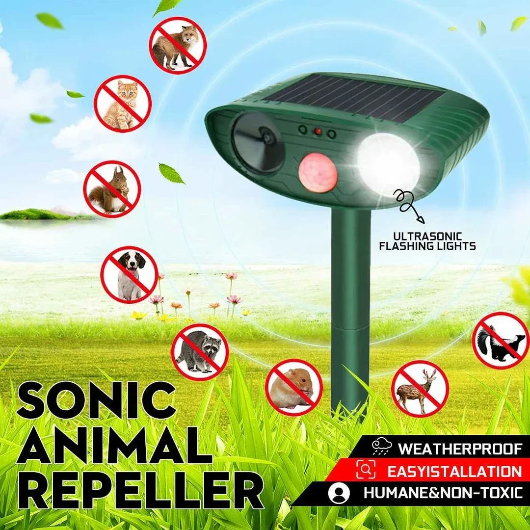 Ahuyentador ultrasónico de ardillas y alimentado por energía solar