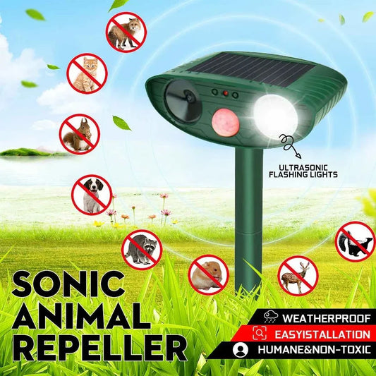 Repelente ultrassónico de esquilos e alimentado a energia solar