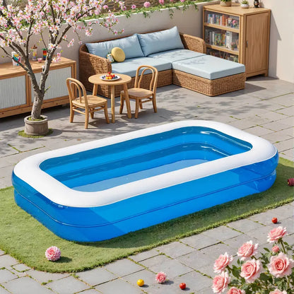 4-person inflatable pool - sturdy PVC material