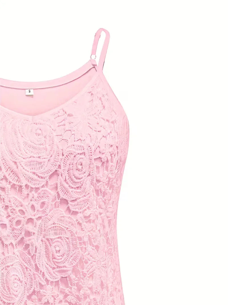 lace tank top with V-neck