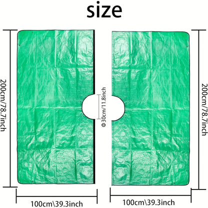 Lona grande para jardín con abertura para árbol – Impermeable, reutilizable y perfecta para podar