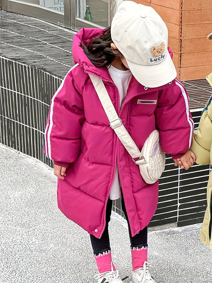 Die Winterjacke für Mädchen und Jungen mit gestreifter Schnürung und wattierter Jacke – Ollie