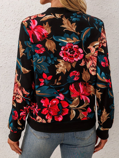 Chaqueta bomber floral elegante – Moderna y cómoda para primavera y otoño