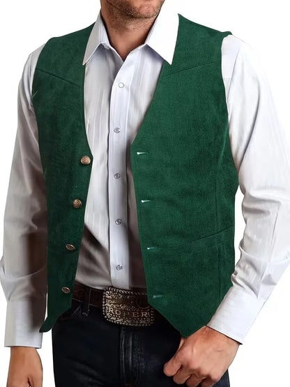 Gilet avec col en V et boutons