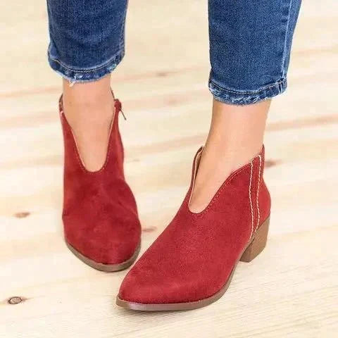 Vintage Ankle Boots with Leopard Print and Block Heel for Women