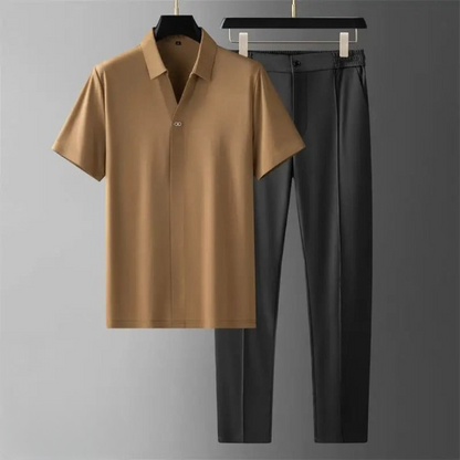 Luxury Set Two-Piece Polo and Trousers Summer Transition Season Men - Grayson