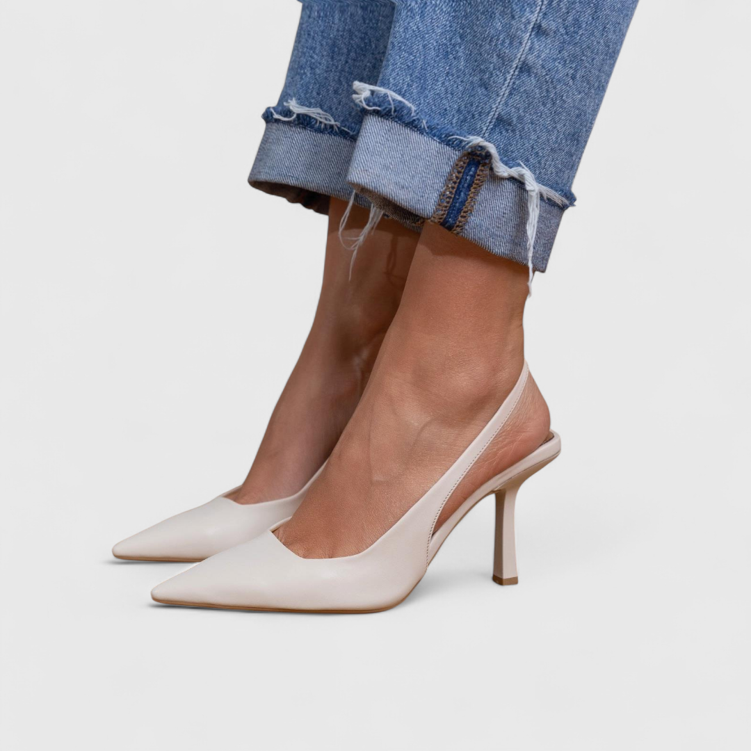 Ladies' Refined Orthopaedic Slingback Pumps with Pointed Toe