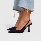 Női elegáns ortopéd slingback körömcipő hegyes orral