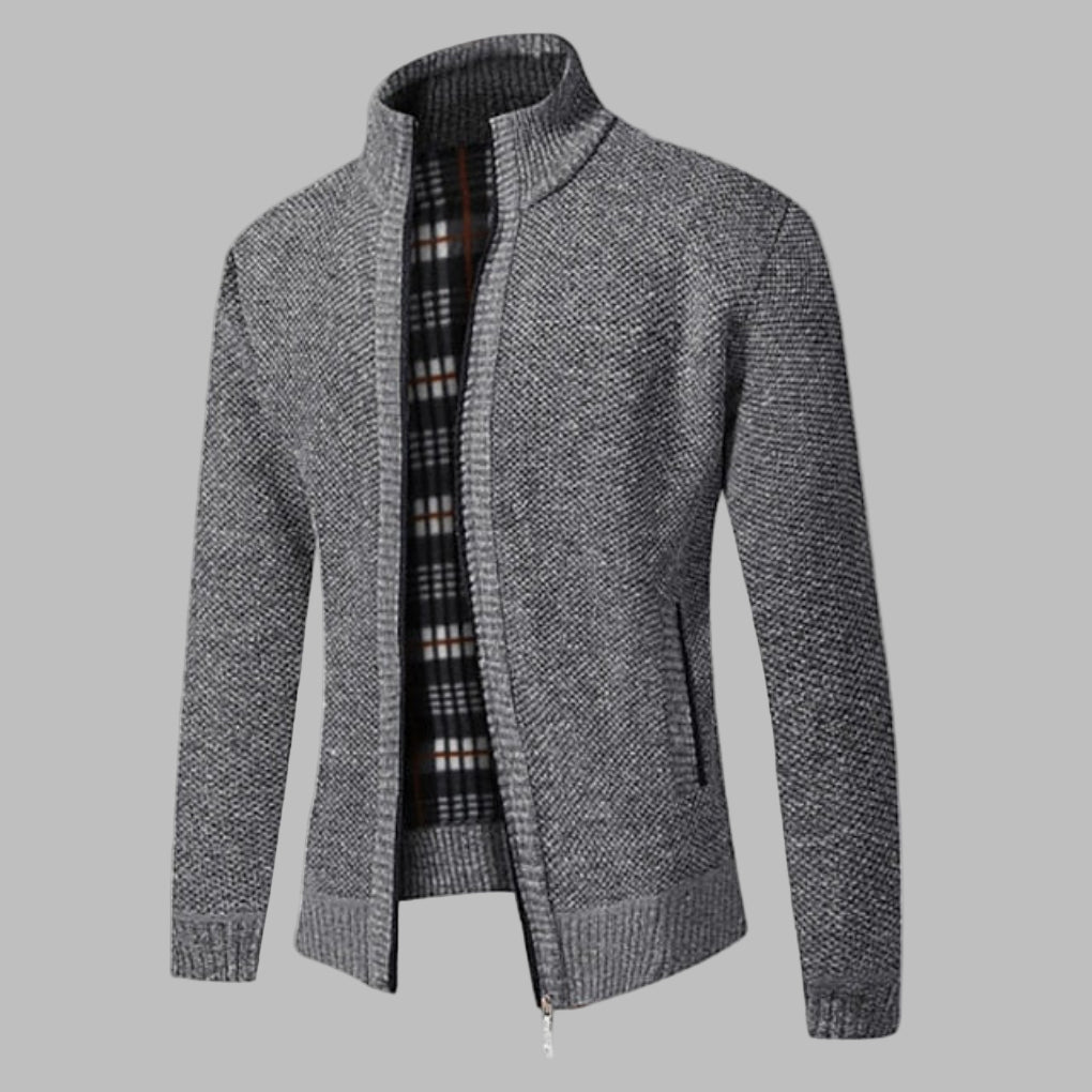 Camisola de malha elegante com fecho para homem