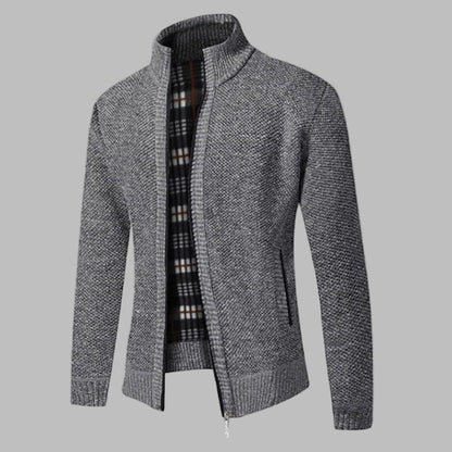 Camisola de malha elegante com fecho para homem