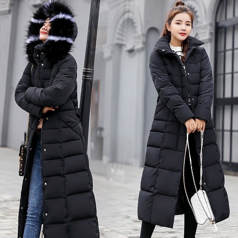 Lumi - Long Quilted Winter Coat with Hood