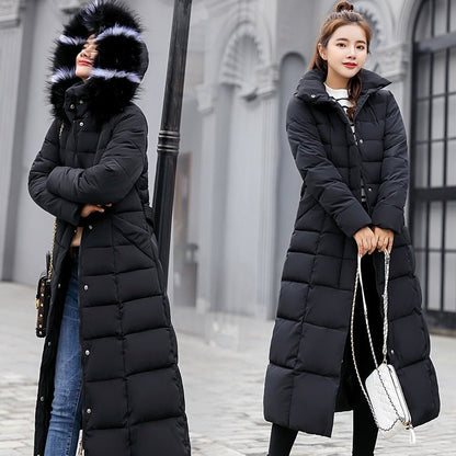 Lumi - Long Quilted Winter Coat with Hood