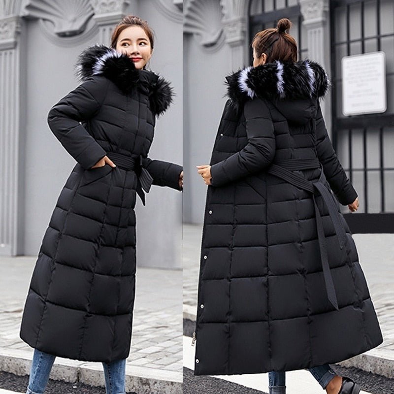 Lumi - Long Quilted Winter Coat with Hood