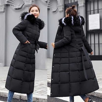 Lumi - Long Quilted Winter Coat with Hood