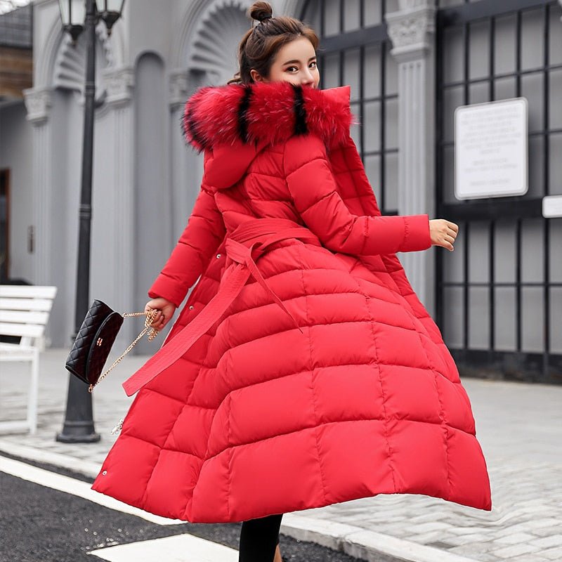 Lumi - Long Quilted Winter Coat with Hood