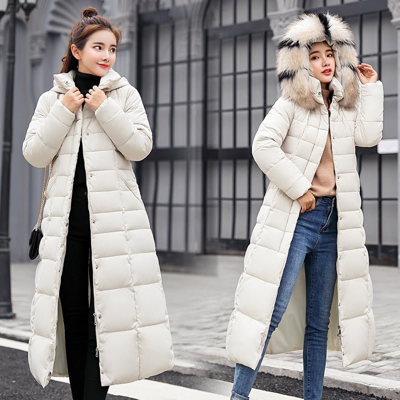 Lumi - Long Quilted Winter Coat with Hood