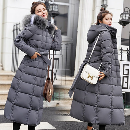 Lumi - Long Quilted Winter Coat with Hood