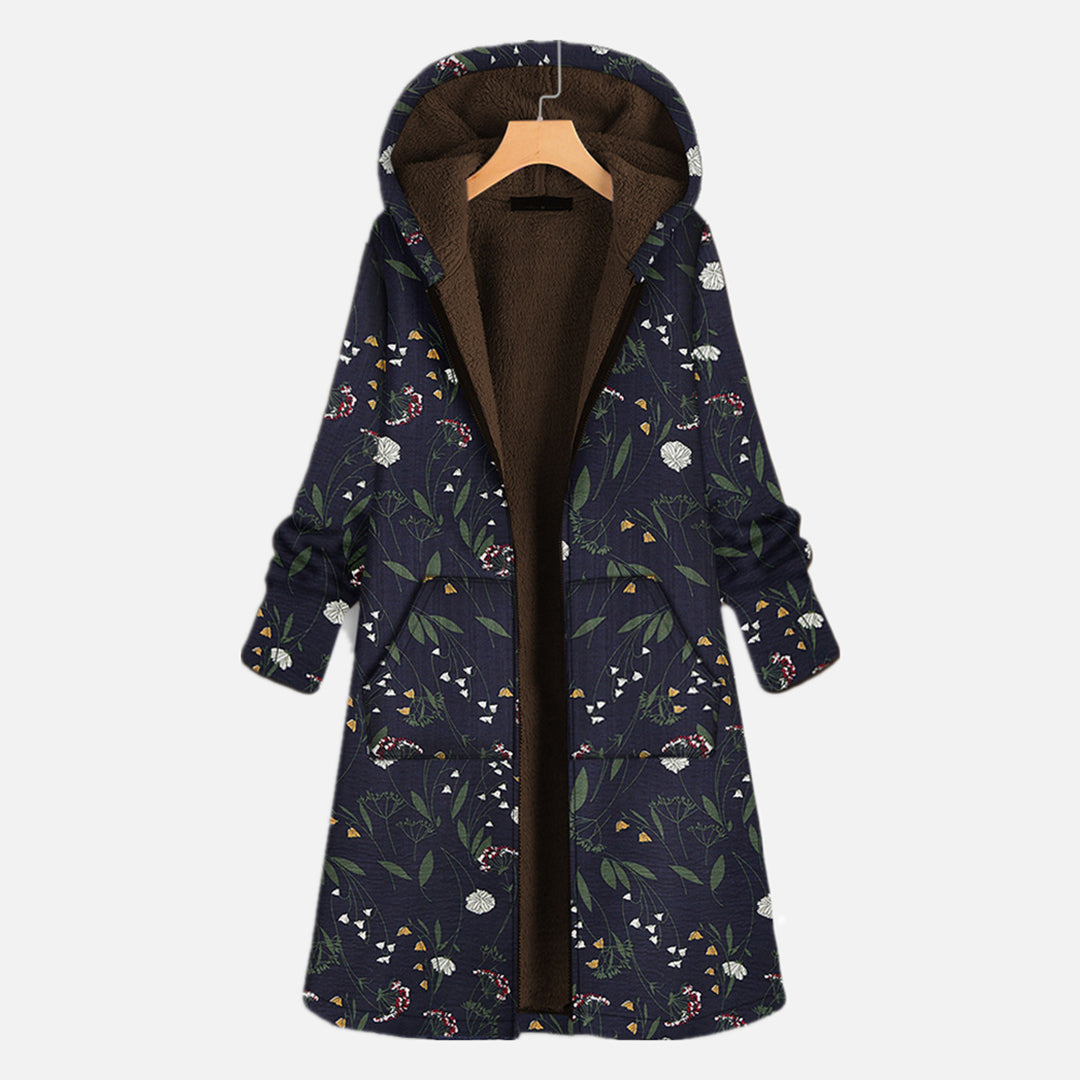 Long ladies' coat with hood