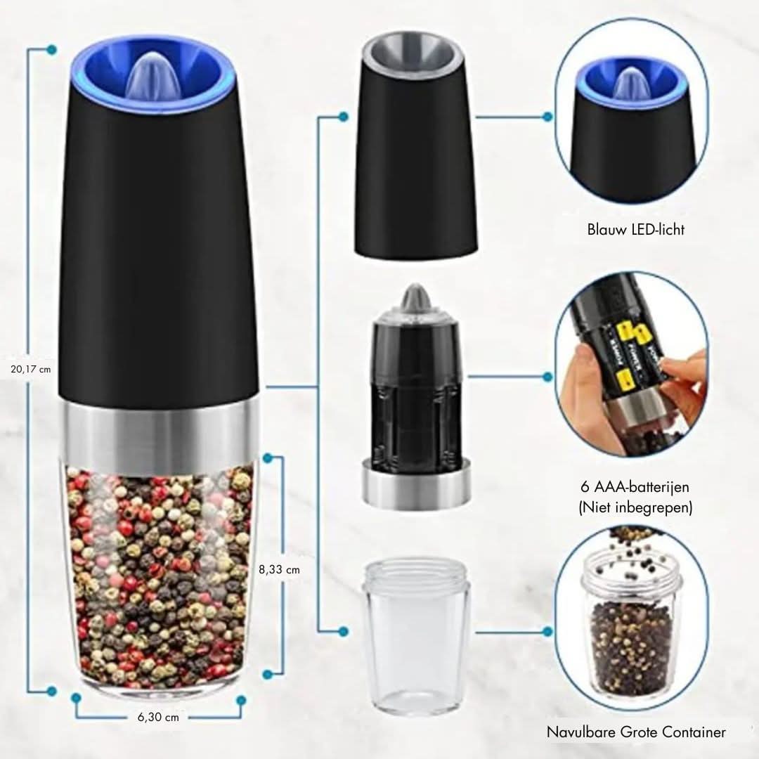 Automatic Salt & Pepper Mill | Gravity Induction
