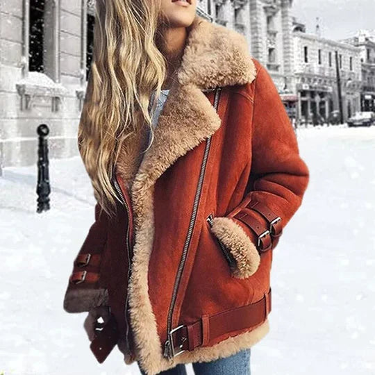 Luxury and High-Quality Coat with Fur Collar