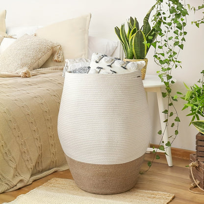 Large Woven Wicker Laundry Basket – Practical and Elegant for Any Laundry Room