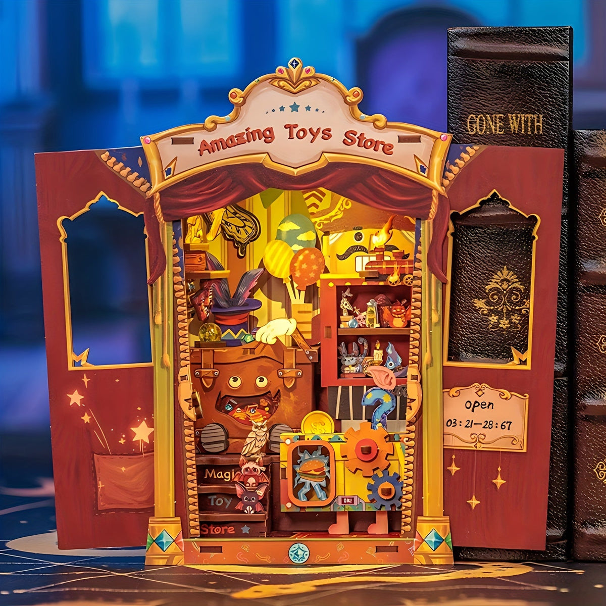 Mini libreria a forma di gufo fai da te – Kit in legno 3D con illuminazione per decorazioni creative