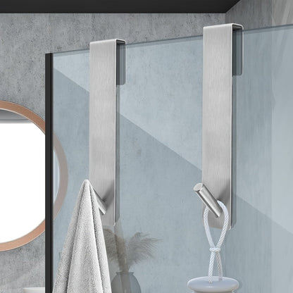 Modern Steel Glass Door Hooks Set – Stylish, Silent and Practical