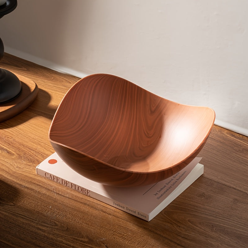 Large Fruit Bowl with Wood Look – Decorative and Practical for Table Use