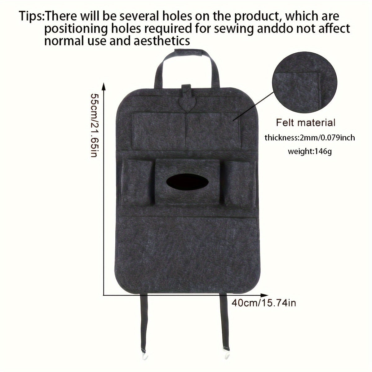 Car Seat Organiser with Storage Pockets and Tablet Holder for Backseat