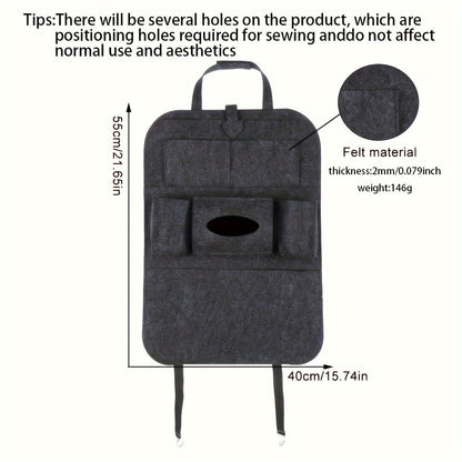 Car Seat Organiser with Storage Pockets and Tablet Holder for Back Seat