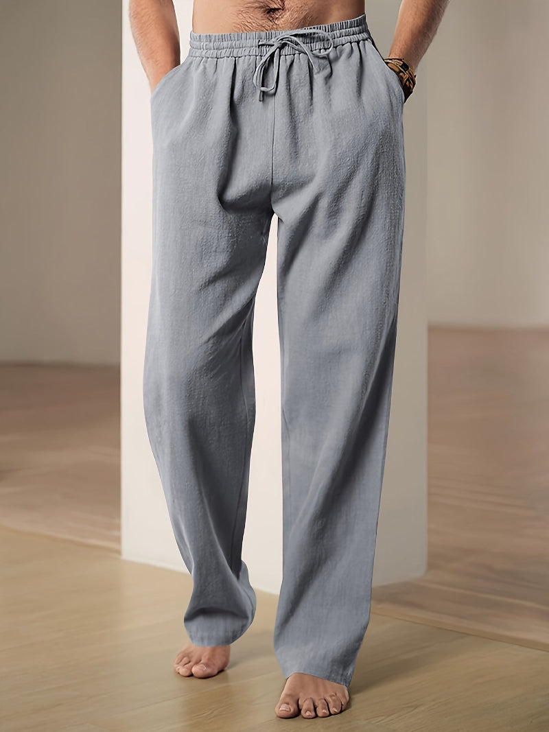 Relaxed Fit Drawstring Trousers for Men