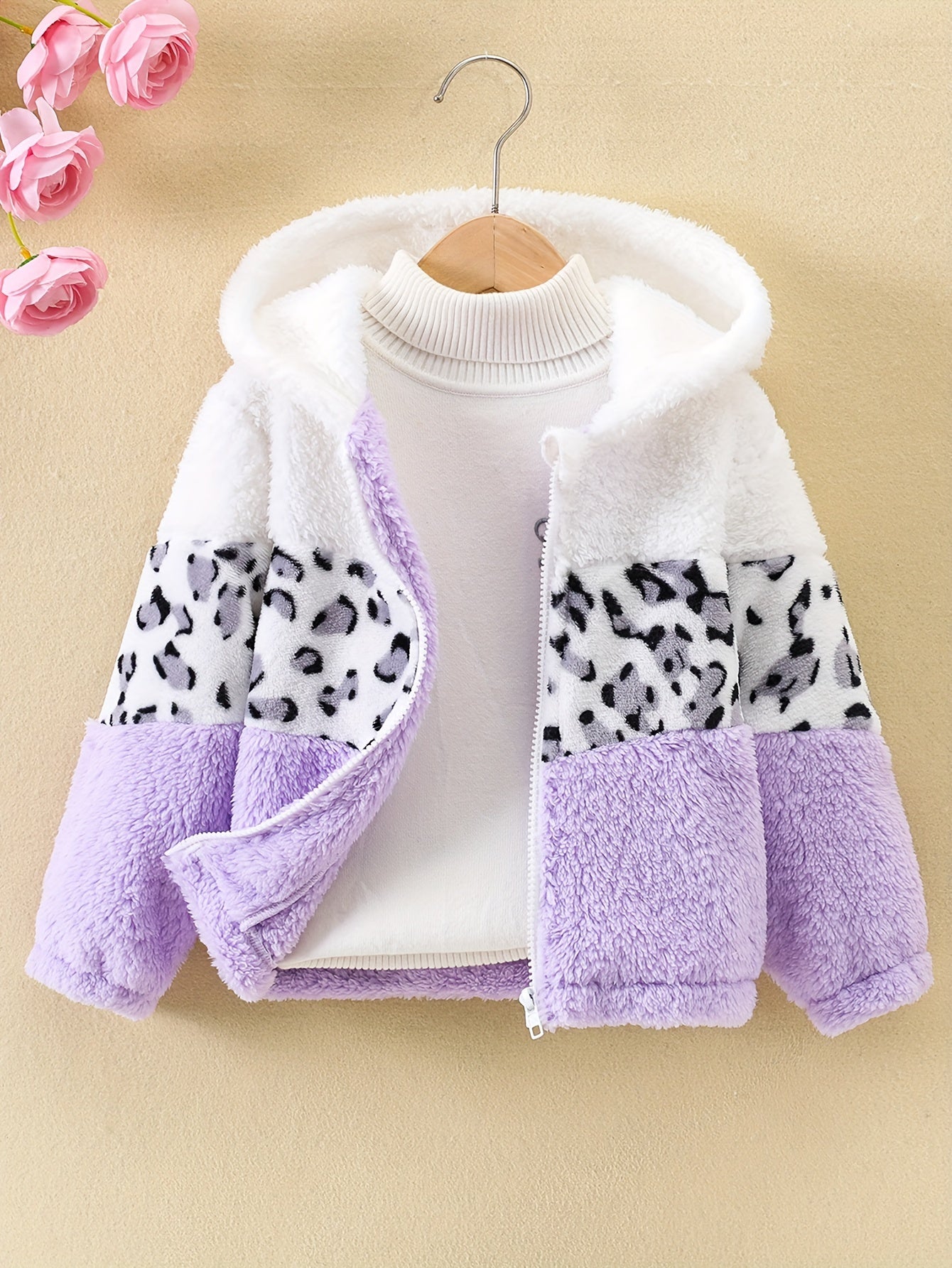 Jacket with Leopard Print and Fleece for Girls - Sasha