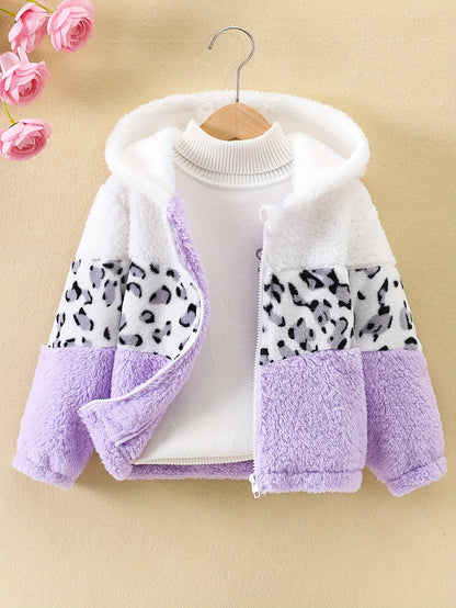 Jacket with Leopard Print and Fleece for Girls - Sasha