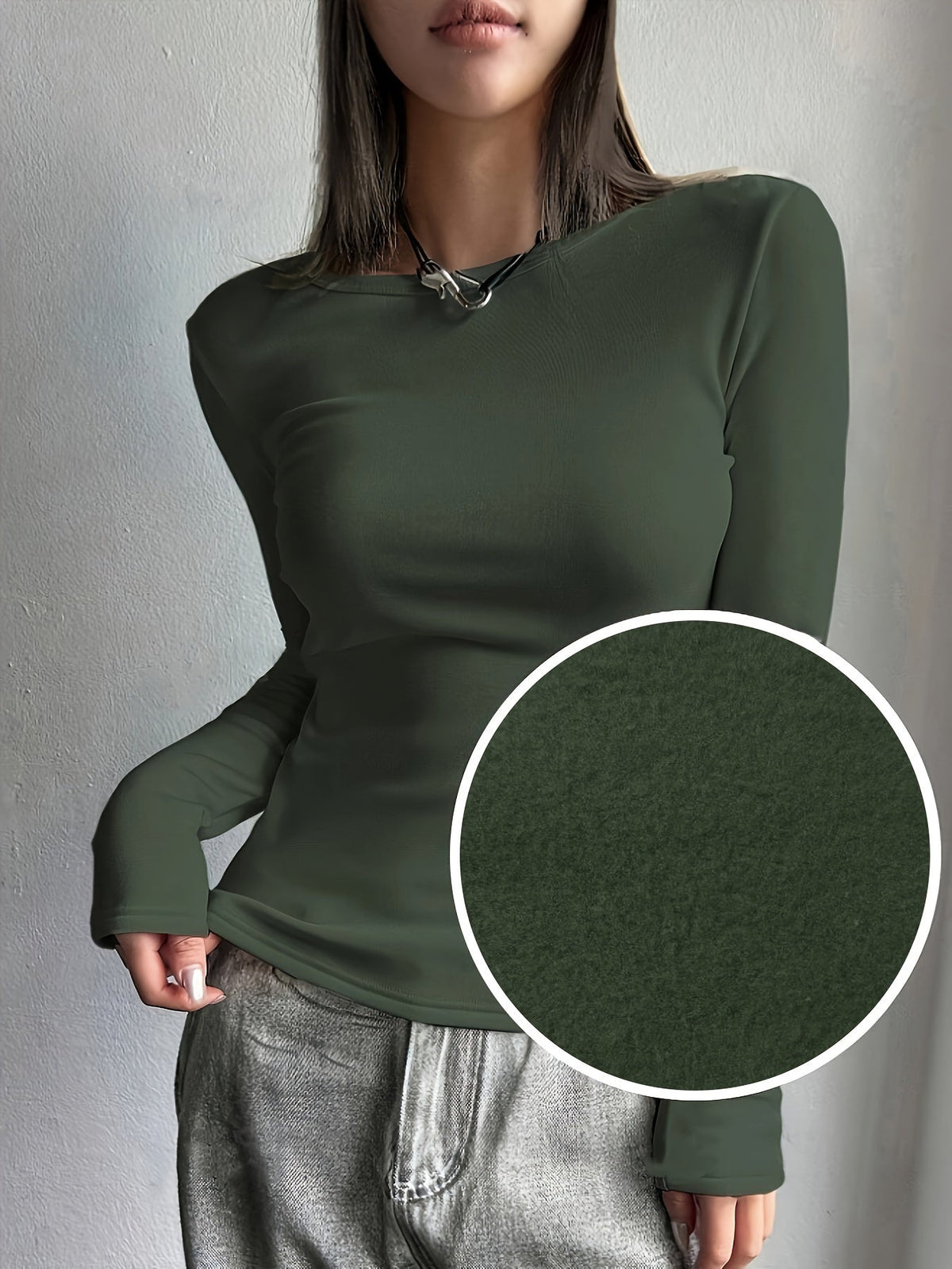 Ladies' Thermal Long Sleeve Top for Autumn and Winter – Comfortable and Warm Basic Item