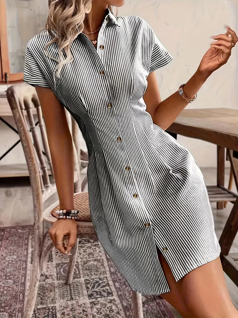 Robe chemise à manches courtes