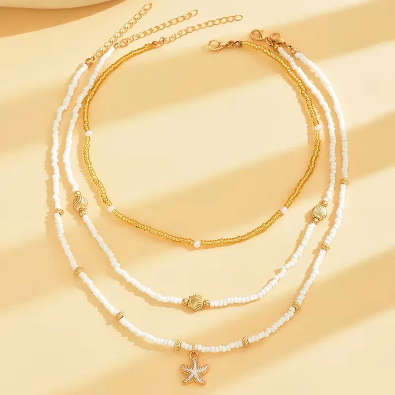 Collier Coquillage et Étoile