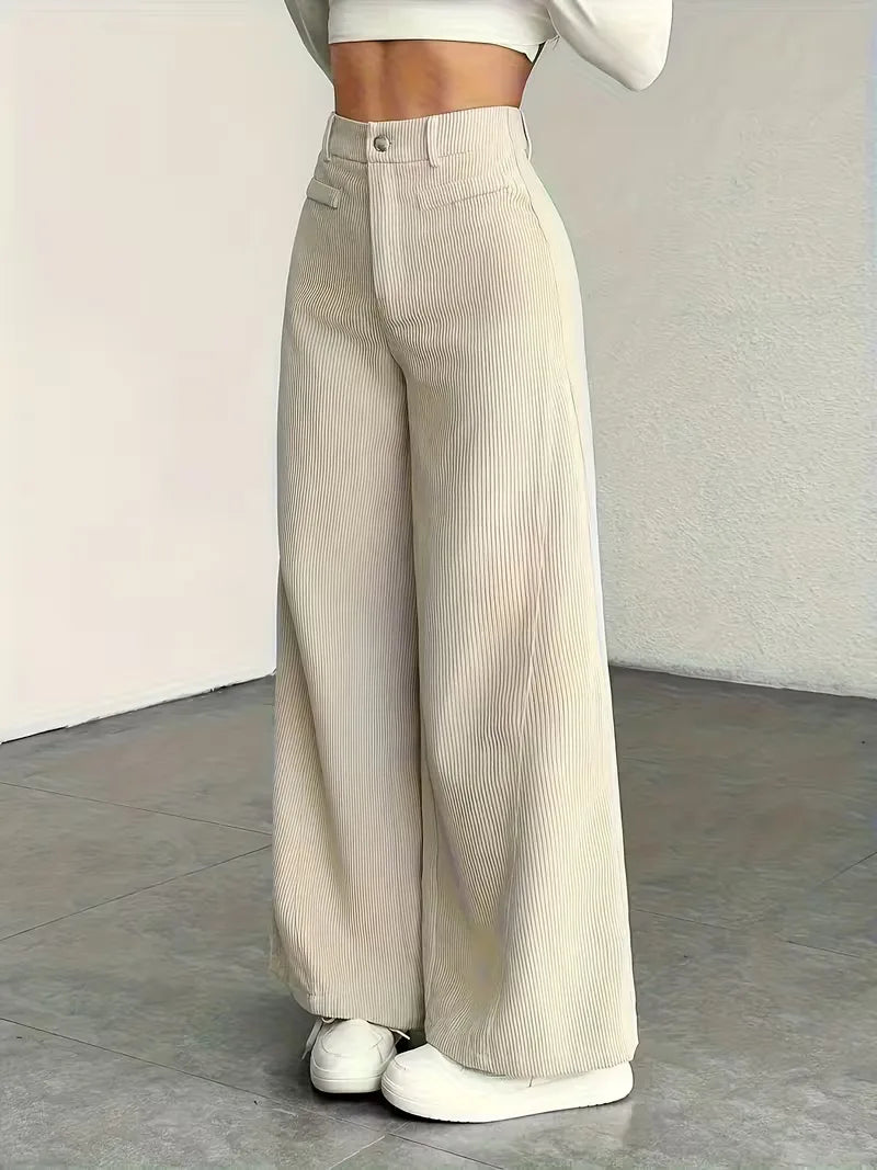 Pantalon à jambes larges taille haute